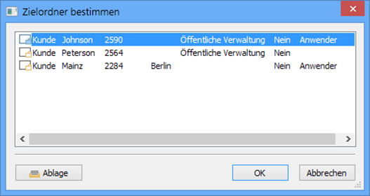 enaio® printer - Zielordner bestimmen