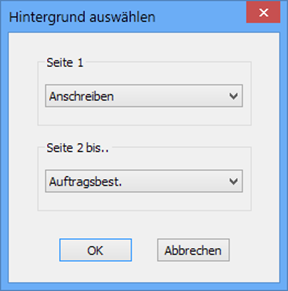 enaio® printer - Hintergrund auswählen