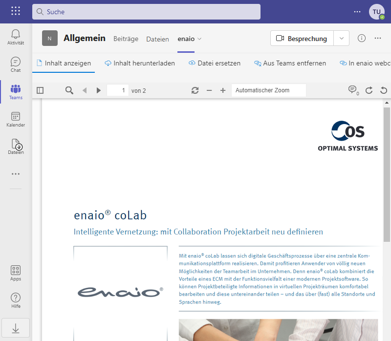 enaio® integration-for-microsoft-teams