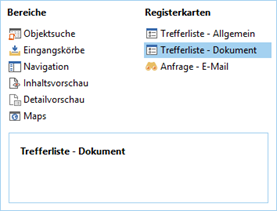 enaio® client - Fensterdarstellung Auswahldialog