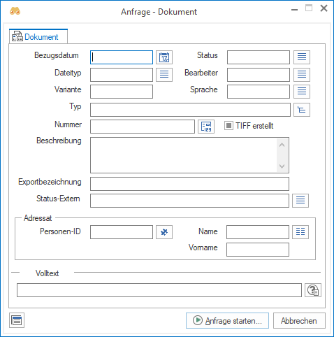 enaio® client - Volltextsuche-Eingabefeld