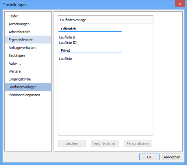 enaio® client – Settings – Circulation slips