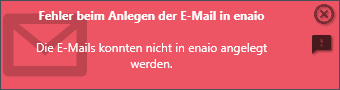 enaio® Outlook Add-In NG (Erreur de création d’e-mail)