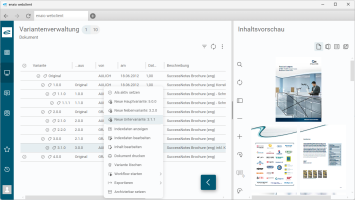 Variantenverwaltung - Screenshot