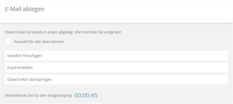 E-mail deduplication notification