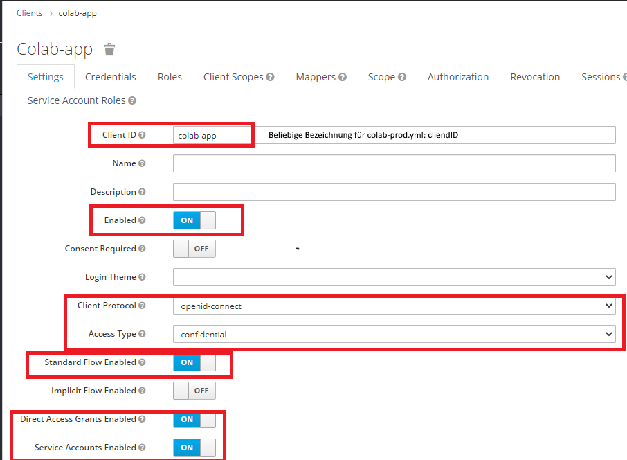 enaio® coLab + Keycloak-Parameter enaio® coLab + Keycloak-Parameter
