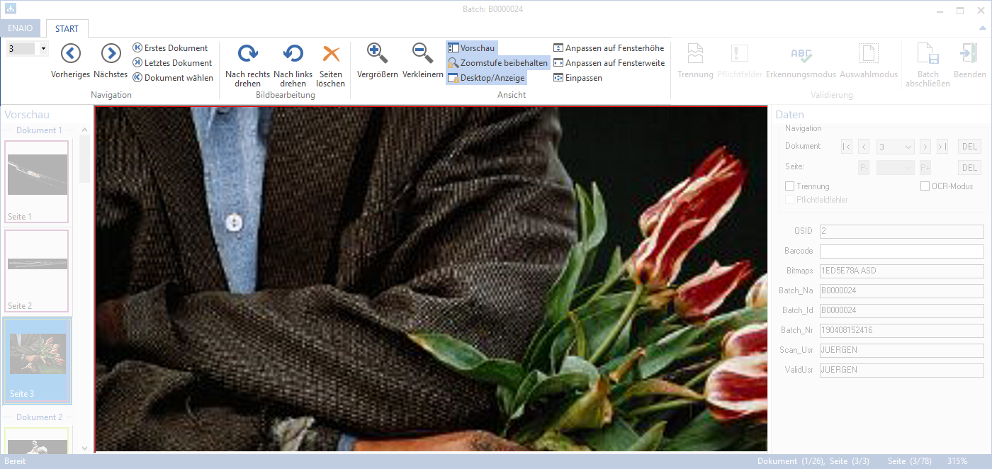 enaio® capture - Screenshot