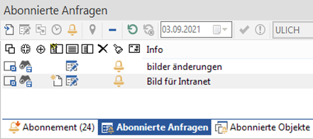 Abonnement - Eingangskorb abonnierte Anfragen Abonnement - Eingangskorb abonnierte Anfragen