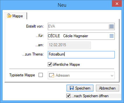 Mappen erstellen Mappen erstellen
