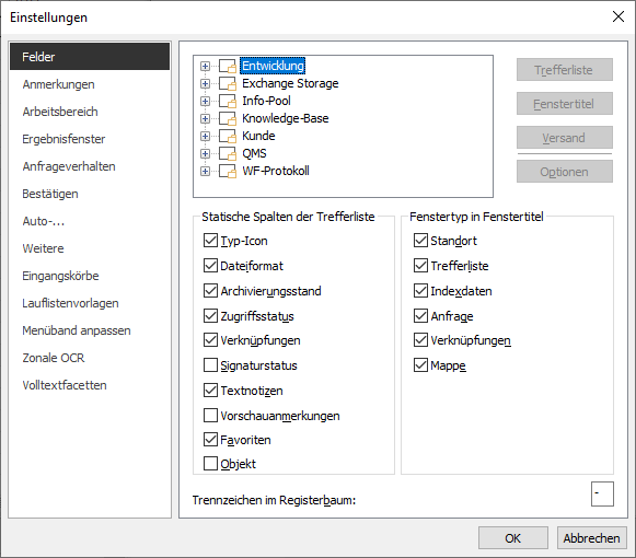 enaio® client - Voreinstellungen enaio® client - Voreinstellungen