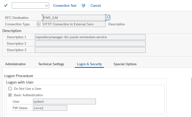 Screenshot showing the KGS configuration section with *Logon&Security* tab.