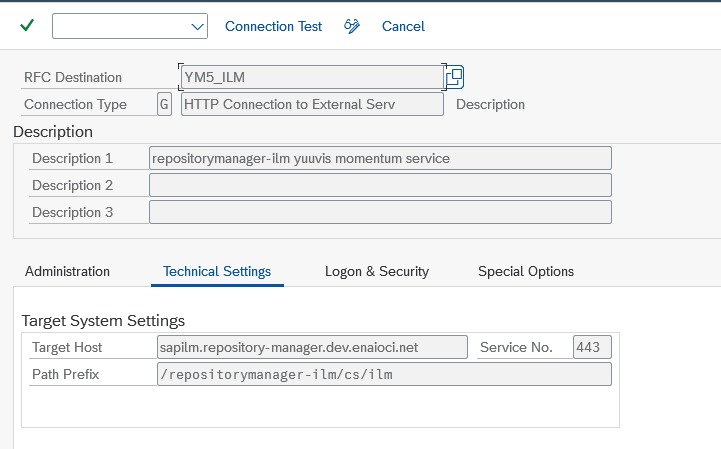 Screenshot showing the KGS configuration section with *Technical Settings* tab.