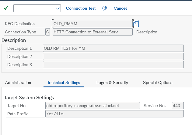 Screenshot showing the KGS configuration section with *Technical Settings* tab.