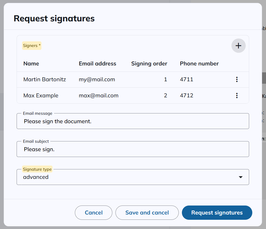 CREATE form for the object type appSystemsignatures:sigSignatures